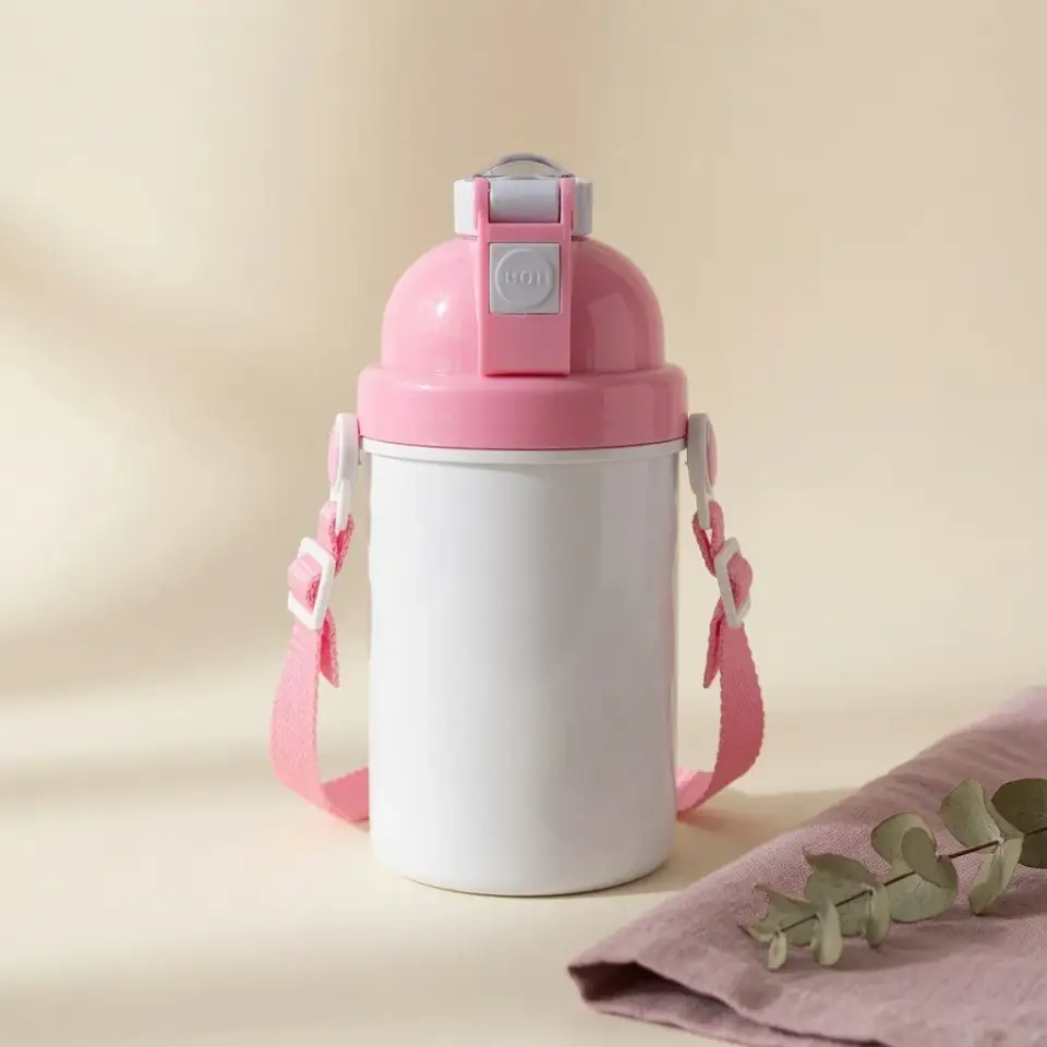 Gourde rose personnalisée pour enfant