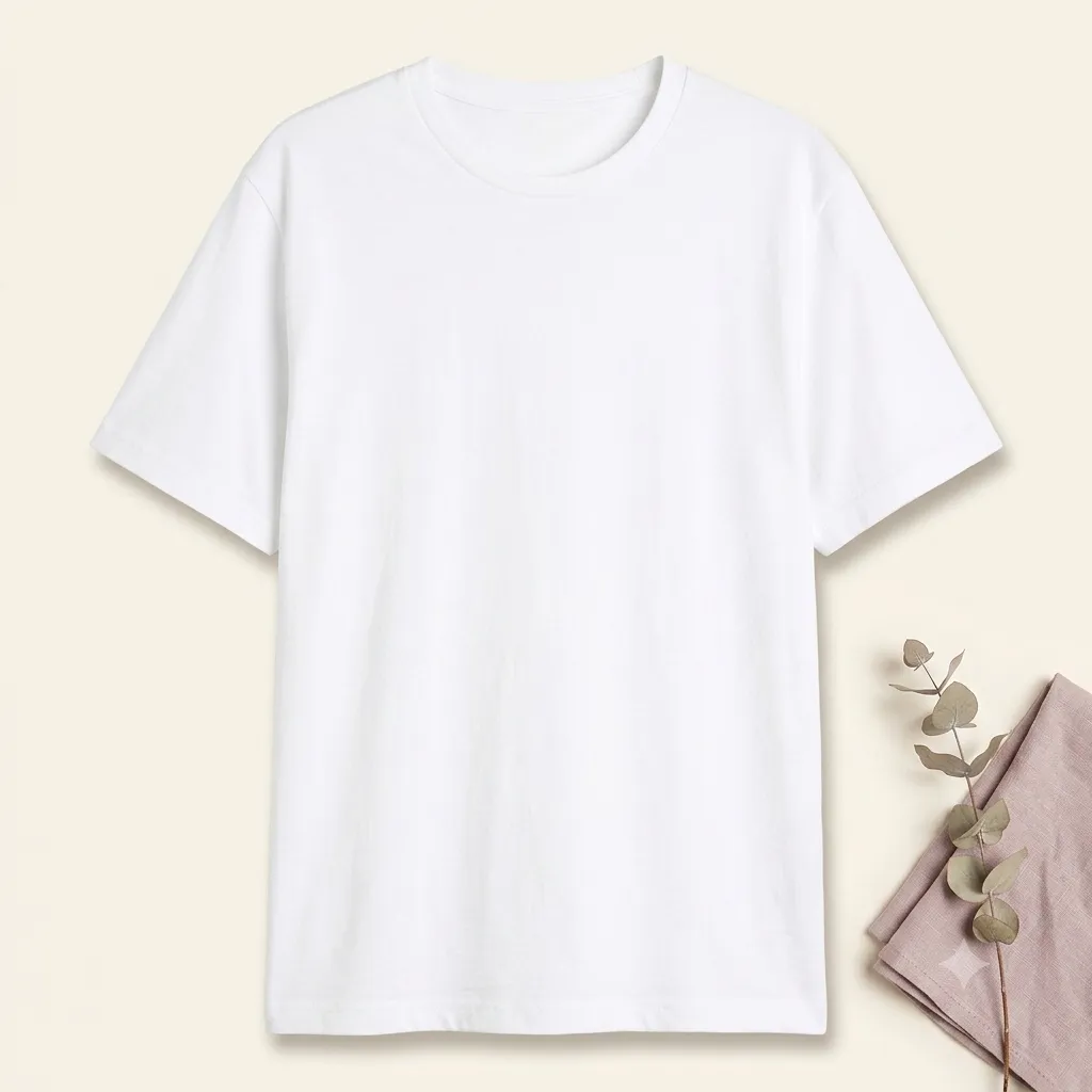 Tee-shirt blanc posé à plat